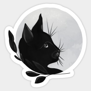 Black Cat - Moon Cat Sticker